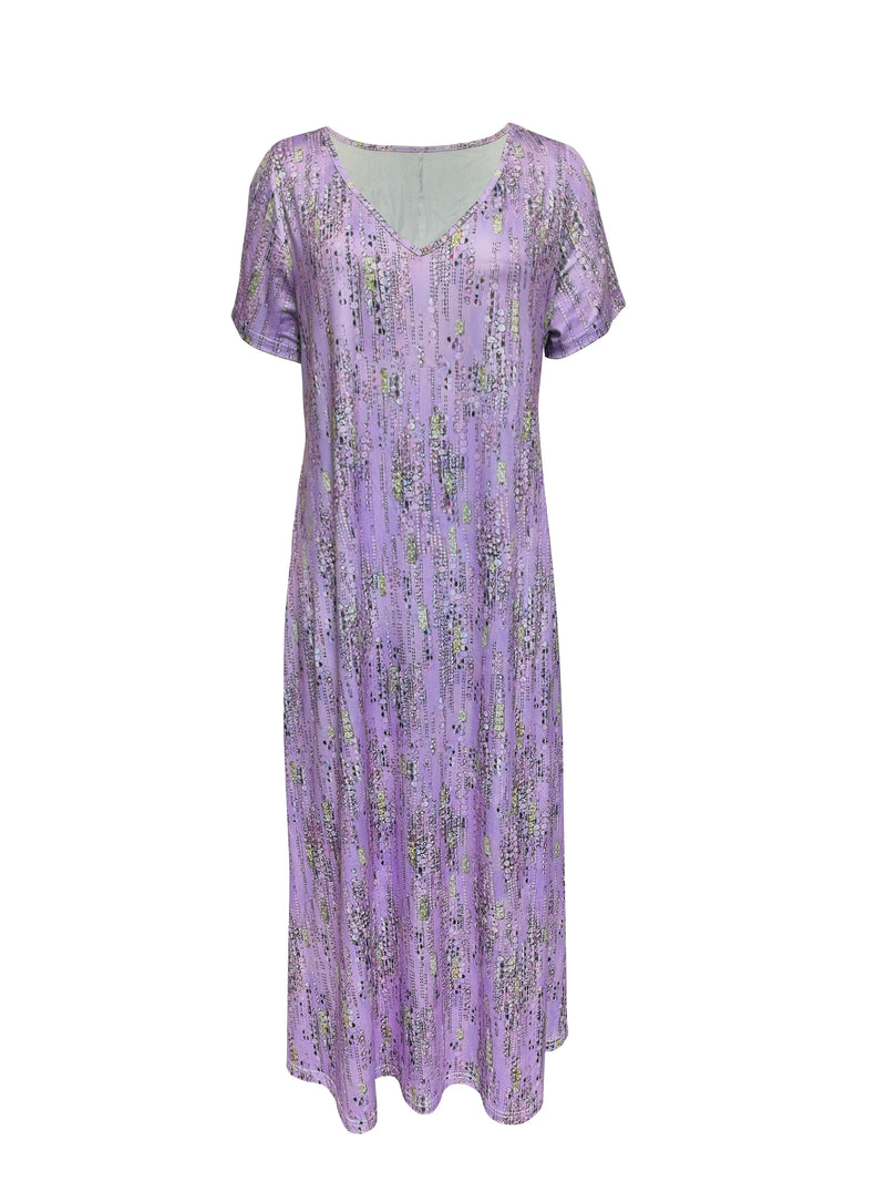 Plus Size Cross border Fashion Print V-neck