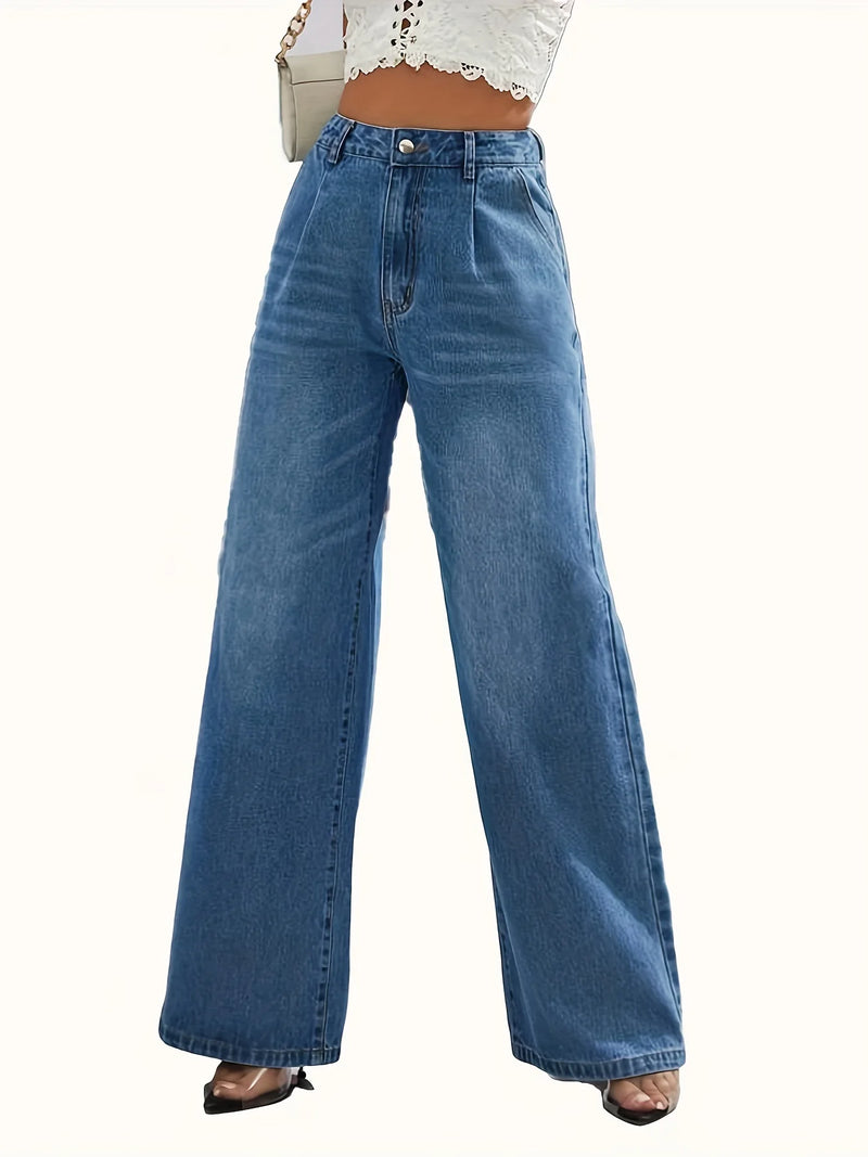 Style light blue jeans straight pants casual