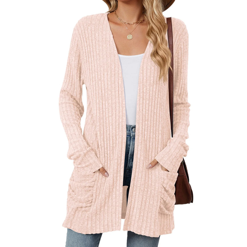 Lightweight 3/4 Sleeve Black Sweater Cardigan Casual