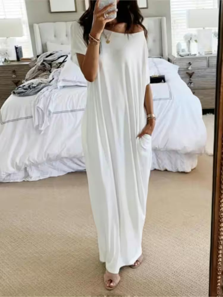  flare dress with a dolman sleeve
