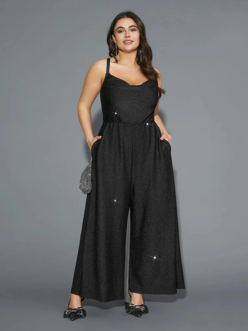 Plus Size Slip Jumpsuit Slim High Waist Fashion
