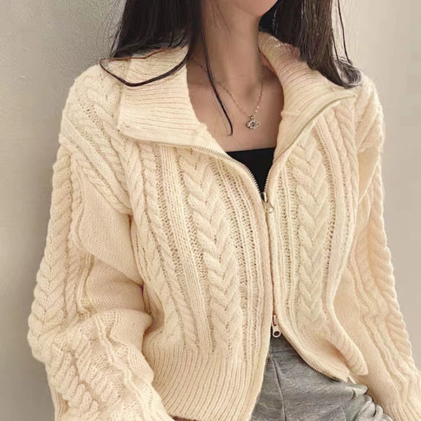 Casual Solid Cardigan Winter Short Coat