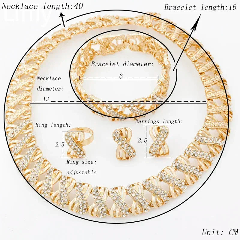 Set Choker Necklace Earrings Rings