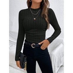 T-Shirts Autumn Fashion Plain Elasticity Long Sleeve Skinny