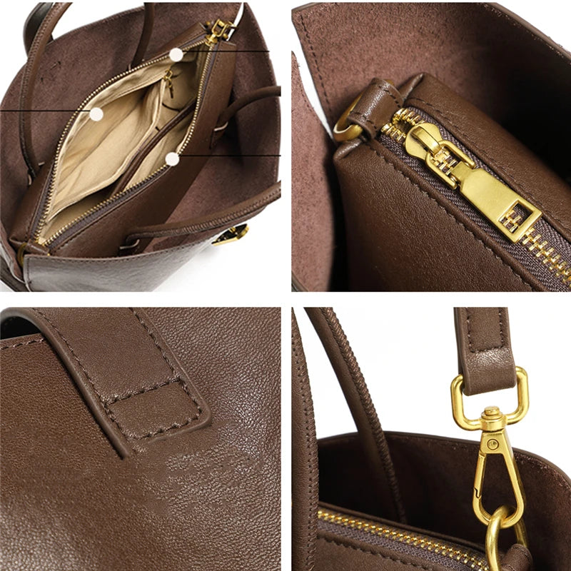Toptrends Vintage Genuine Leather Shoulder Bags