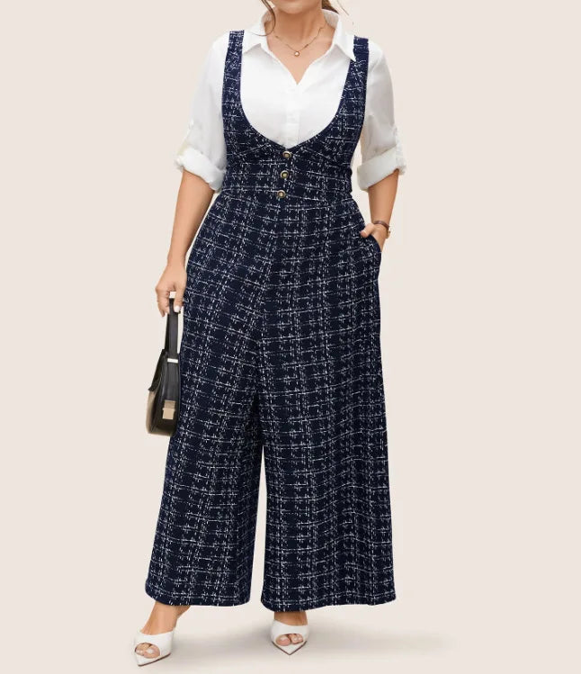 Plus Size Clothing Large Plaid Cross Back
