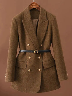 Coat Comes With Belt A Vintage Wool  Autumn And Winter