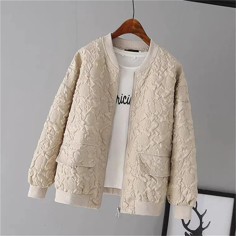 Casual White Jacket Top Female Cardigan Zipper