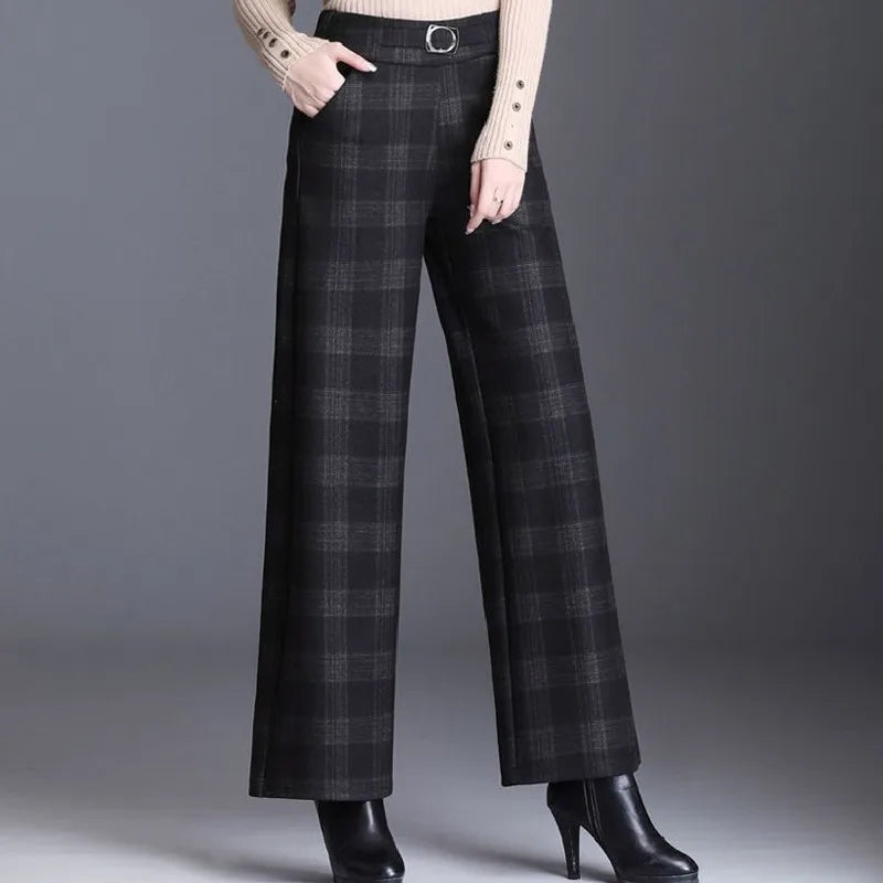 Woolen Wide Leg Pants For Women Autumn Winter