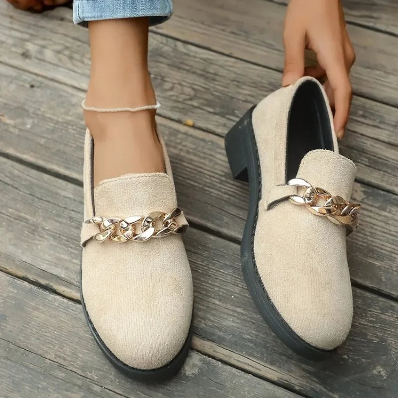 Fashion Thick Heel Shoes Autumn New Pointed Head