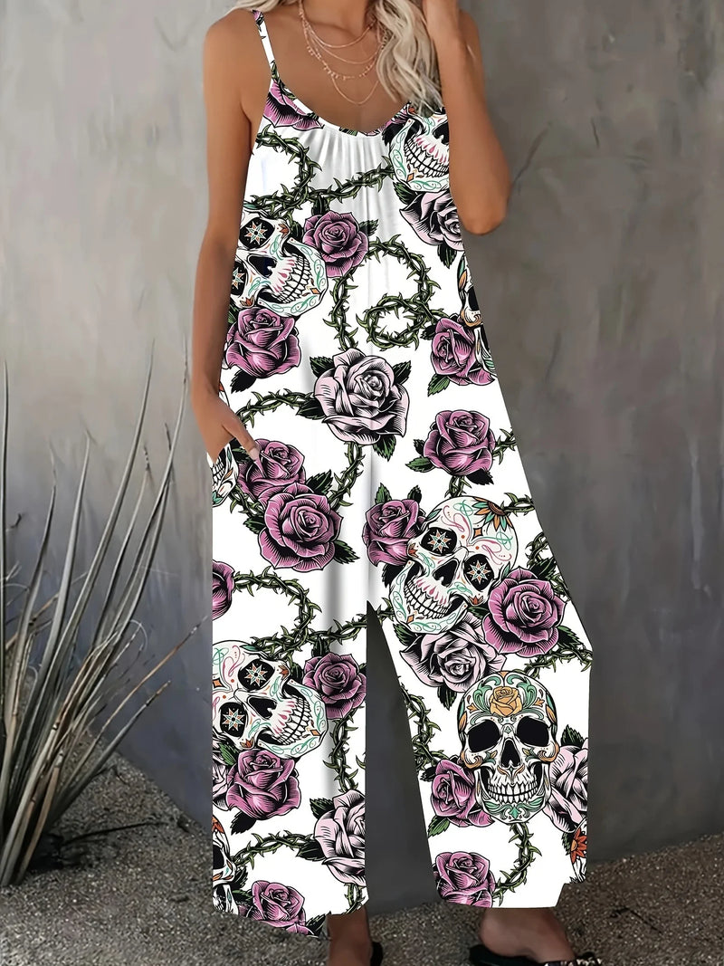 Plus size new Gothic style casual  jumpsuit