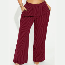 Ladies' plus sized spring loose straight leg casual pants