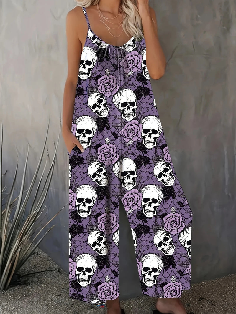 Plus size new Gothic style casual  jumpsuit