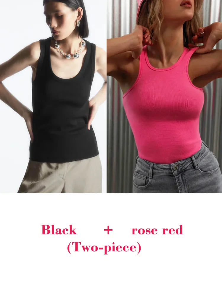 Tops Summer O Neck Tanks & Camis