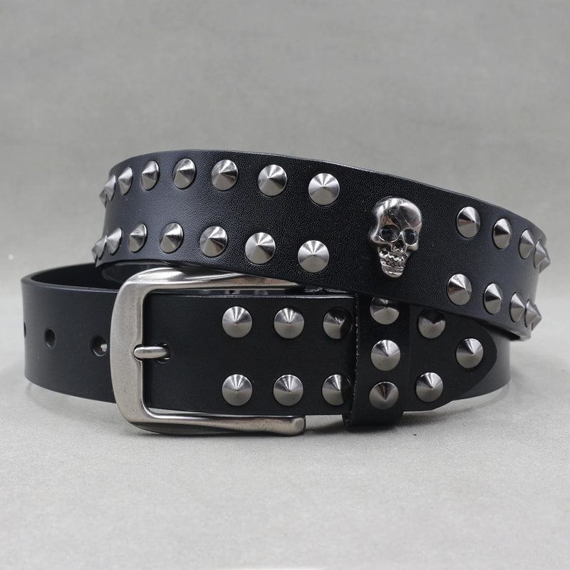 Nice Rivet Genuine Leather Belt Goth Style