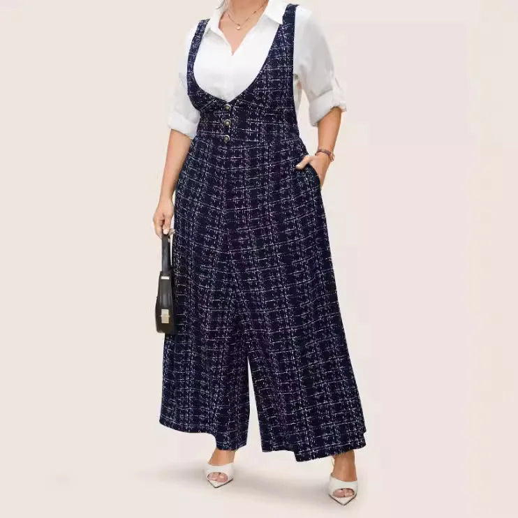 Plus Size Clothing Large Plaid Cross Back