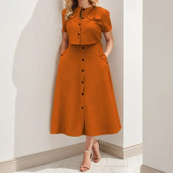 Spring Skirts Shirt Two-piece Set Elegant