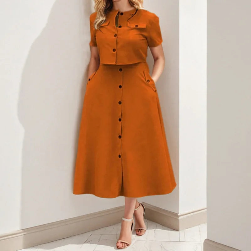 Spring Skirts Shirt Two-piece Set Elegant