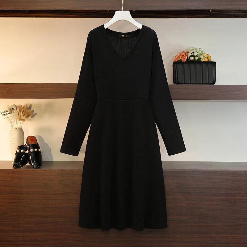 Plus Size Spring Autumn New V-Neck