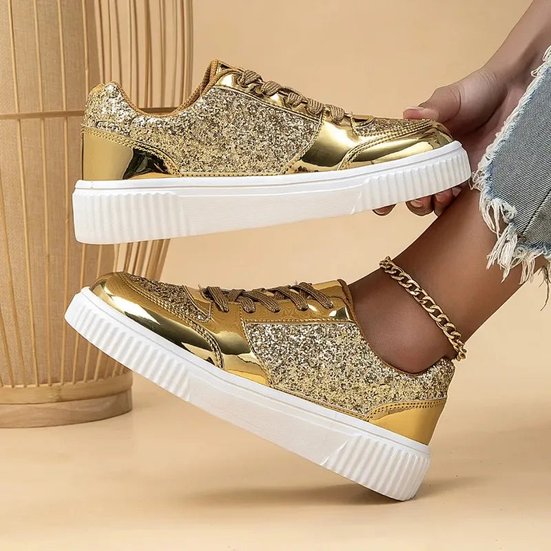 Platform Versatile Strap Gold Fashion Stage Shoes Zapatillas
