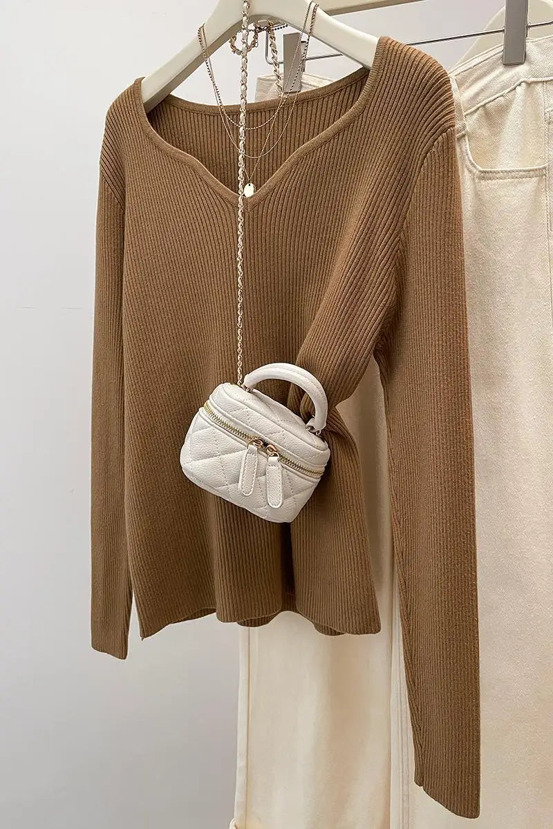 Plus Size Pullover Knitted Warm Sweater Top