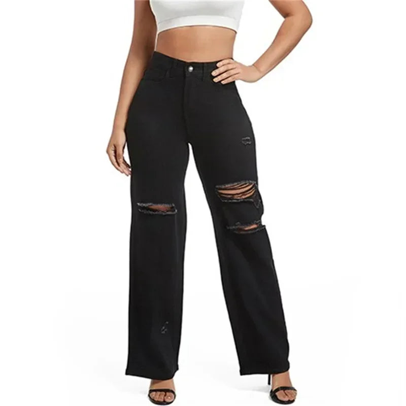 Straight Jeans Wide Leg Denim Pants