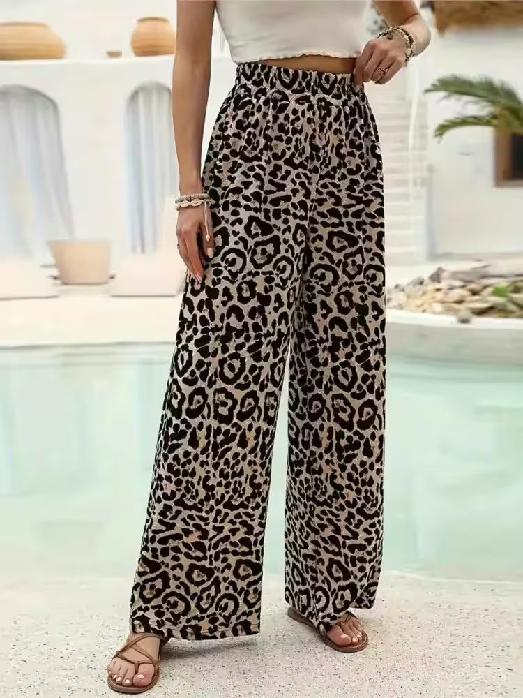 Plus Size Elastic High Waist Leopard Print - Additional View 3