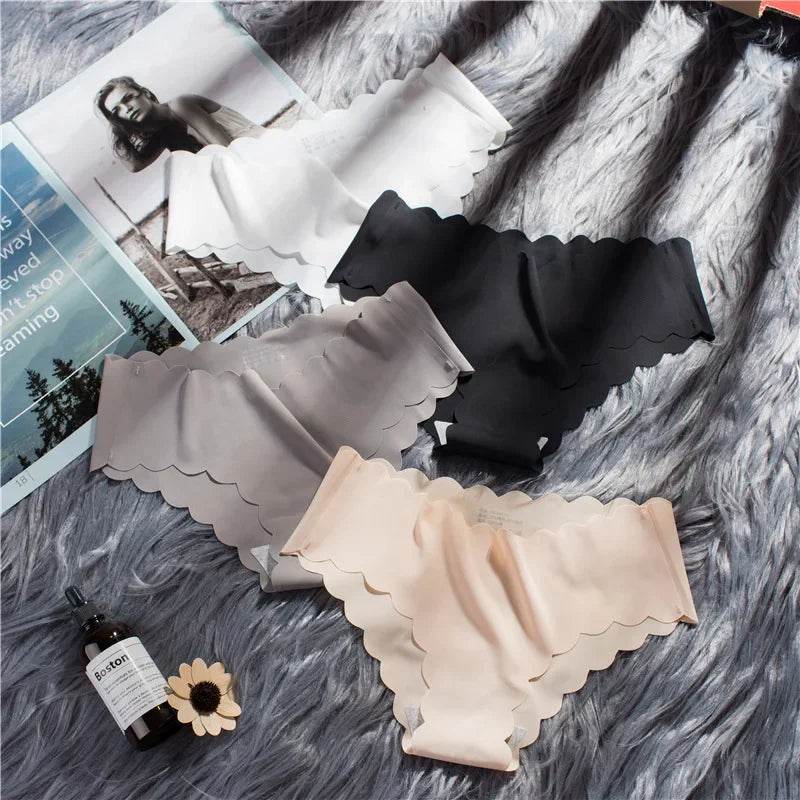 4pcs Ice Silk Seamless Underwear with Pure Cotton Crotch