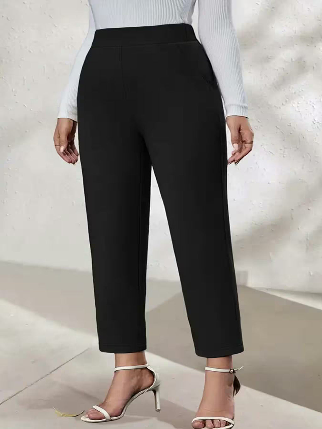 Plus size daily commuting knitted commuter leggings. - Additional View 4