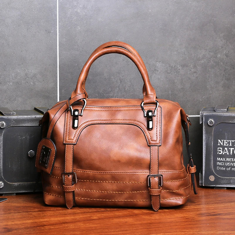Leather Boston Shoulder Bags Luxury