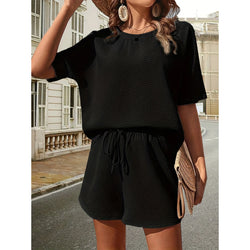 2 Piece Sets Outfit Solid Color Casual Loose Short