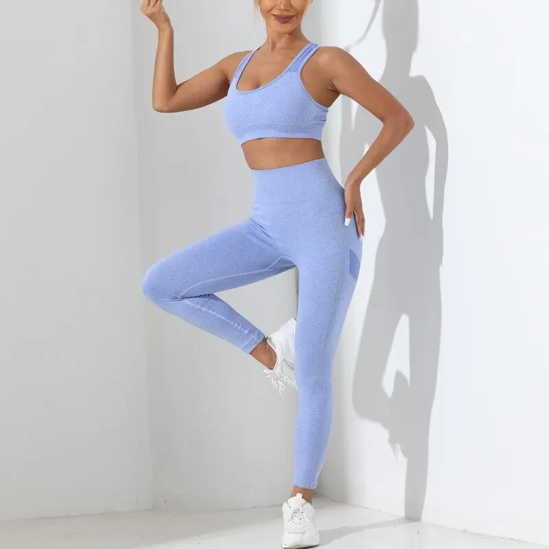 Yoga Basic 2pcs Seamless High Stretch Yoga Set Tracksuit