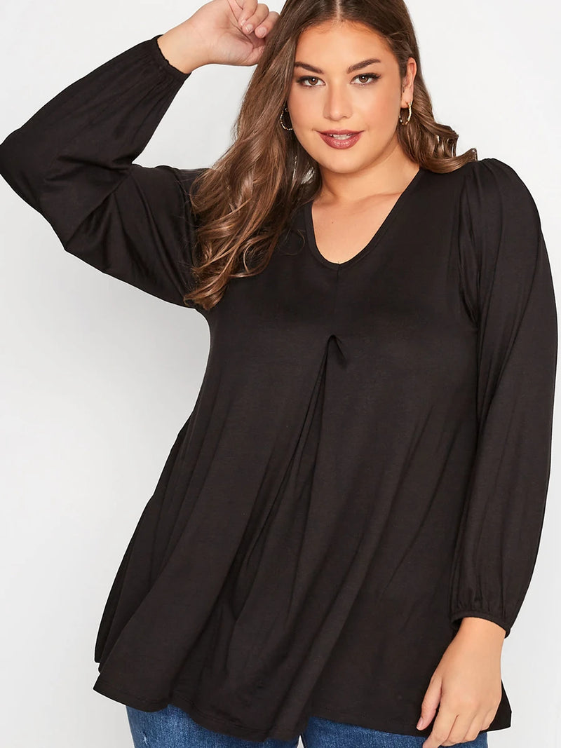 Plus Size Long Sleeve Spring Autumn Elegant Swing