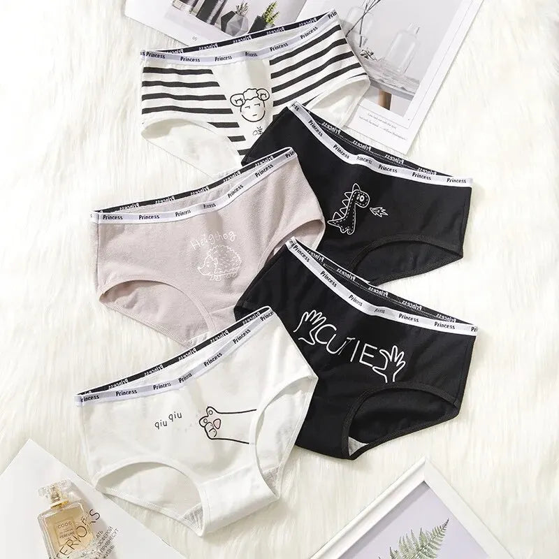 5Pcs/set Cotton Cartoon Cute Panties Girls' Short