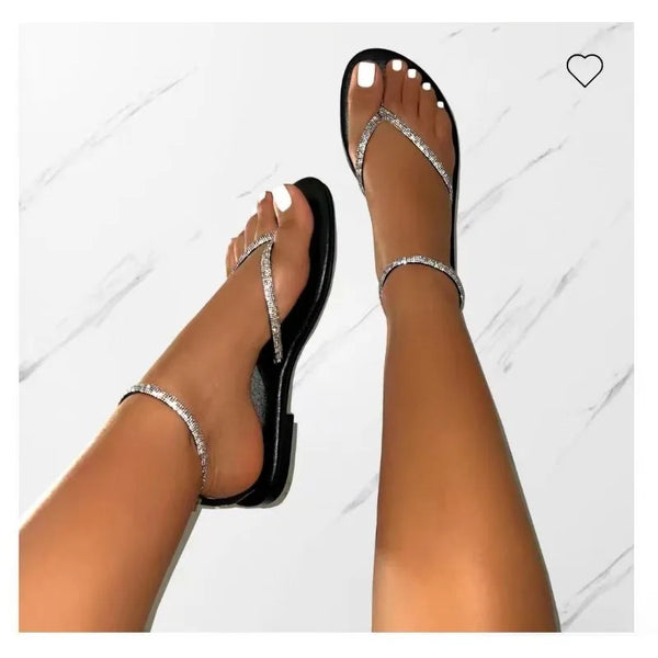 Sandals Beach Flip Flops Fashion Gold Flat Roman
