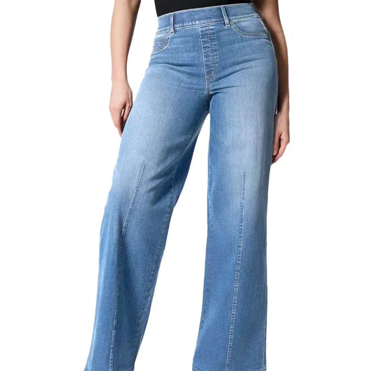 Sided Elastic Knitted Loose Stretch Jeans - Additional View 4