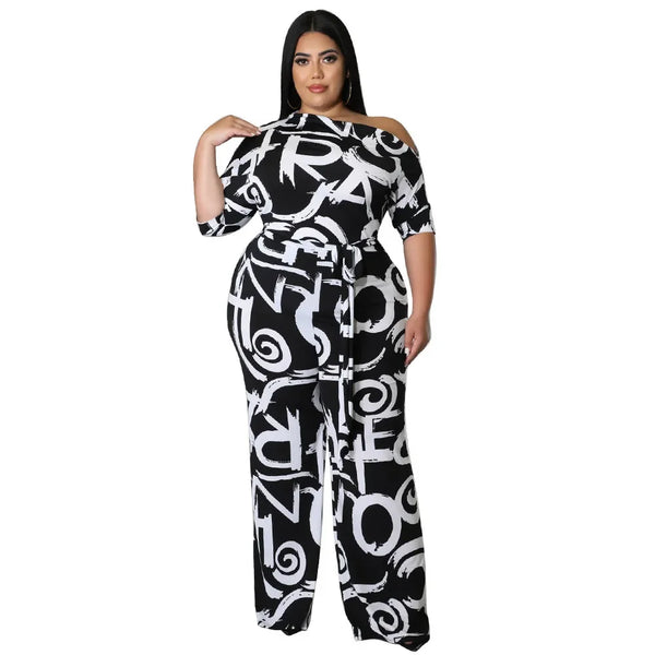 Jumpsuit Plus Size Women Clothes Summer Printed