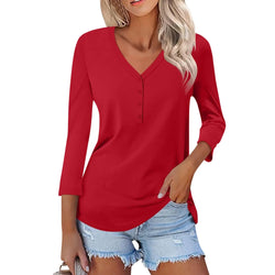V-neck Pullover Sleeve T-shirt Top