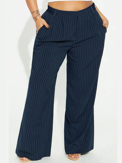 Ladies' plus sized spring loose straight leg casual pants