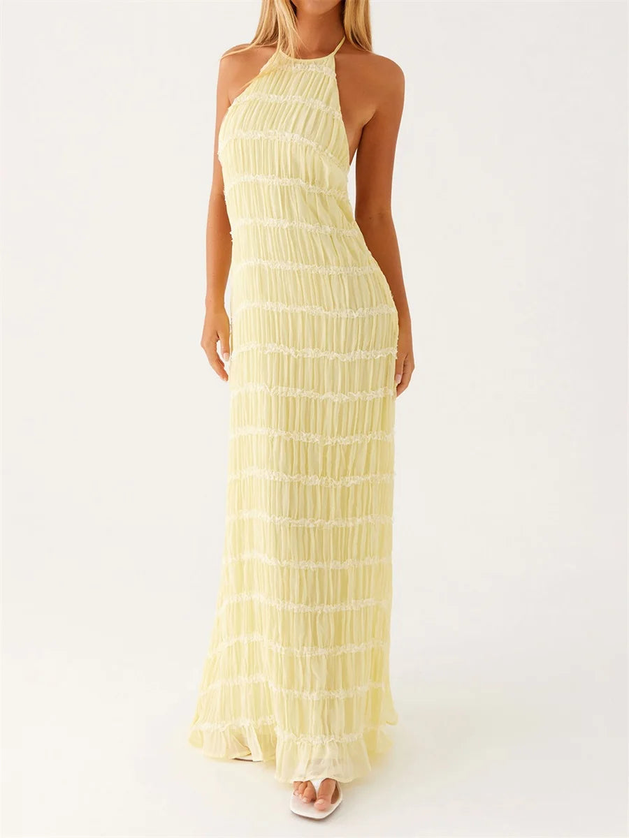 Women's Backless Summer Beach Long Dress – Women's Dress