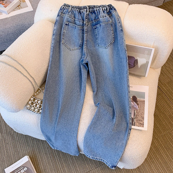Plus size spring and autumn casual jeans classic