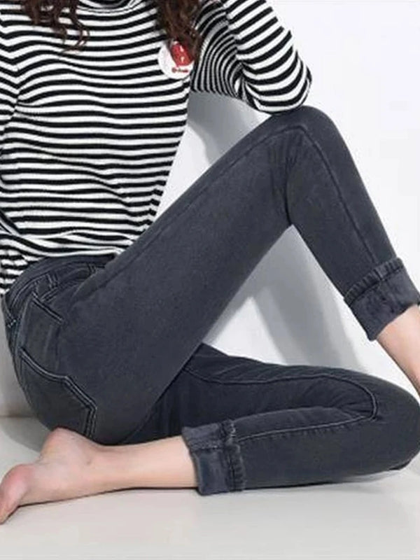 Winter high waist jeans skinny