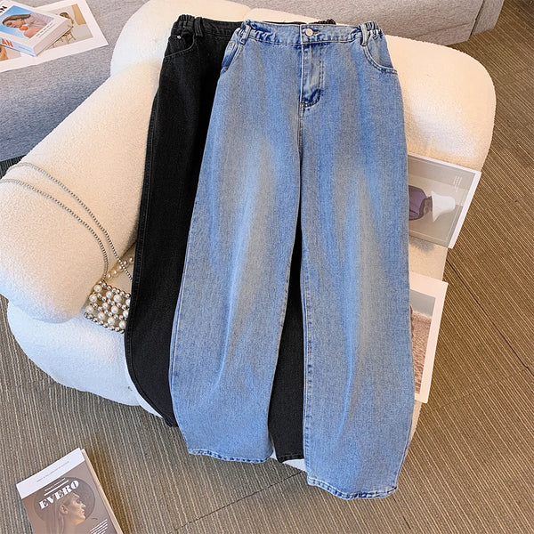 Plus size spring and autumn casual jeans classic