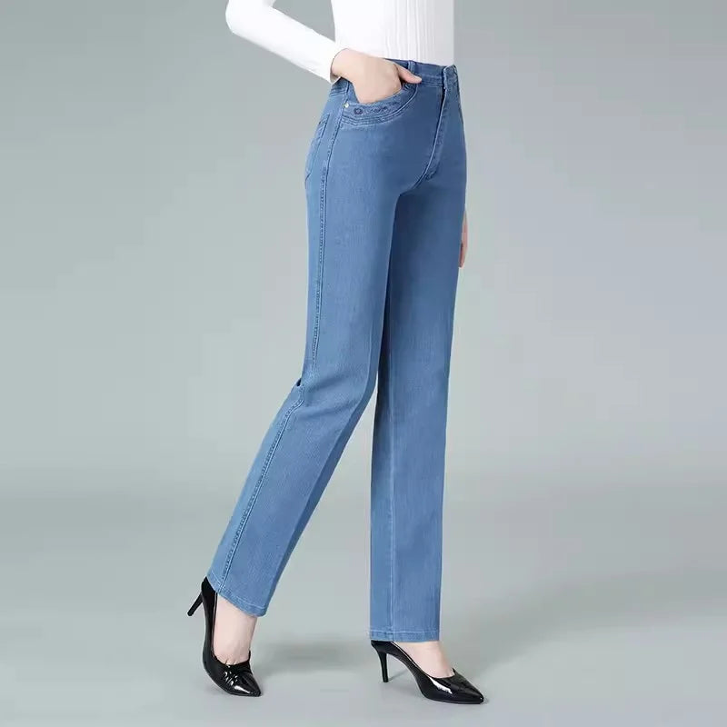 Jeans Autumn Casual Slim Straight leg Cotton