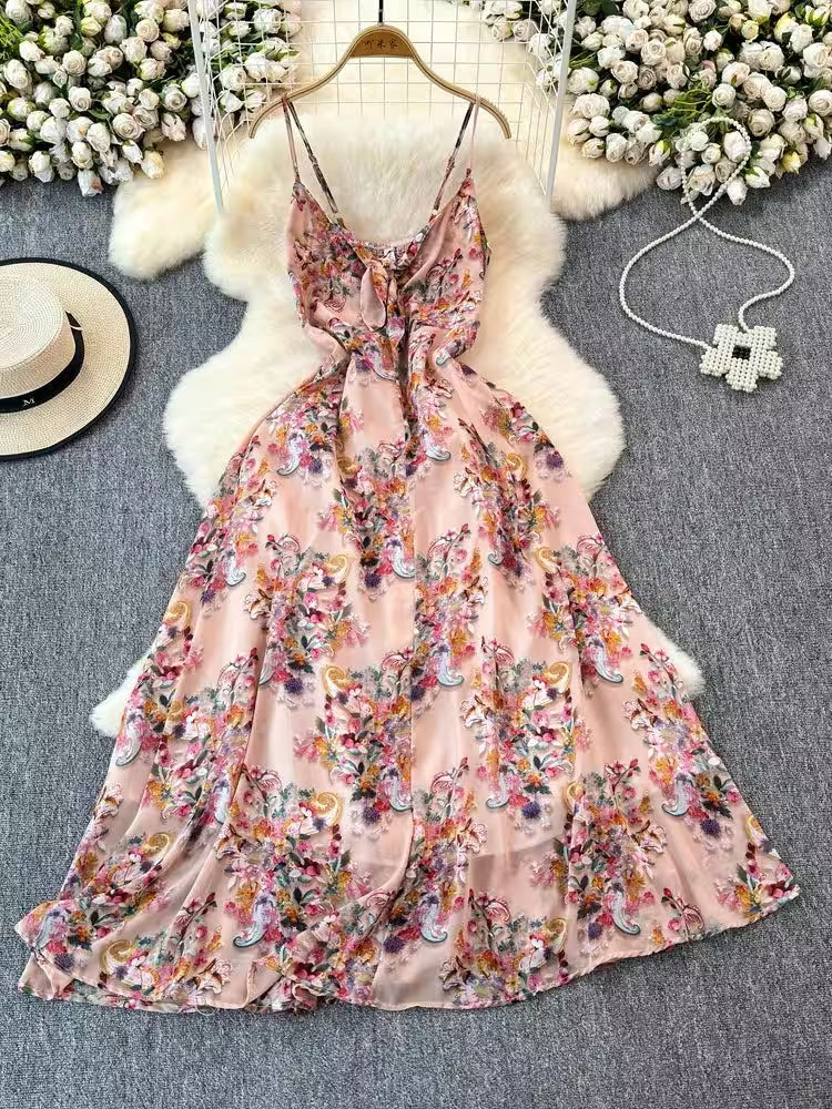 French Vintage Flower Print Dress - Women's Fashion - View 7