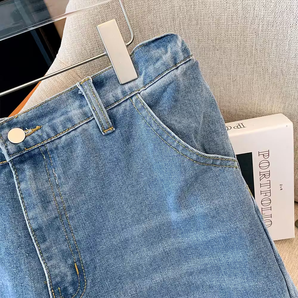 Fall plus size women's casual denim pants - Additional View 3