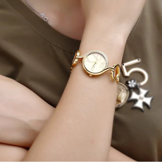 Gold watch luxury fashion diamond