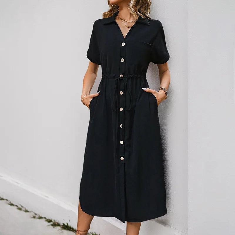 Fashion Commuter New Lapel Shirt Dress
