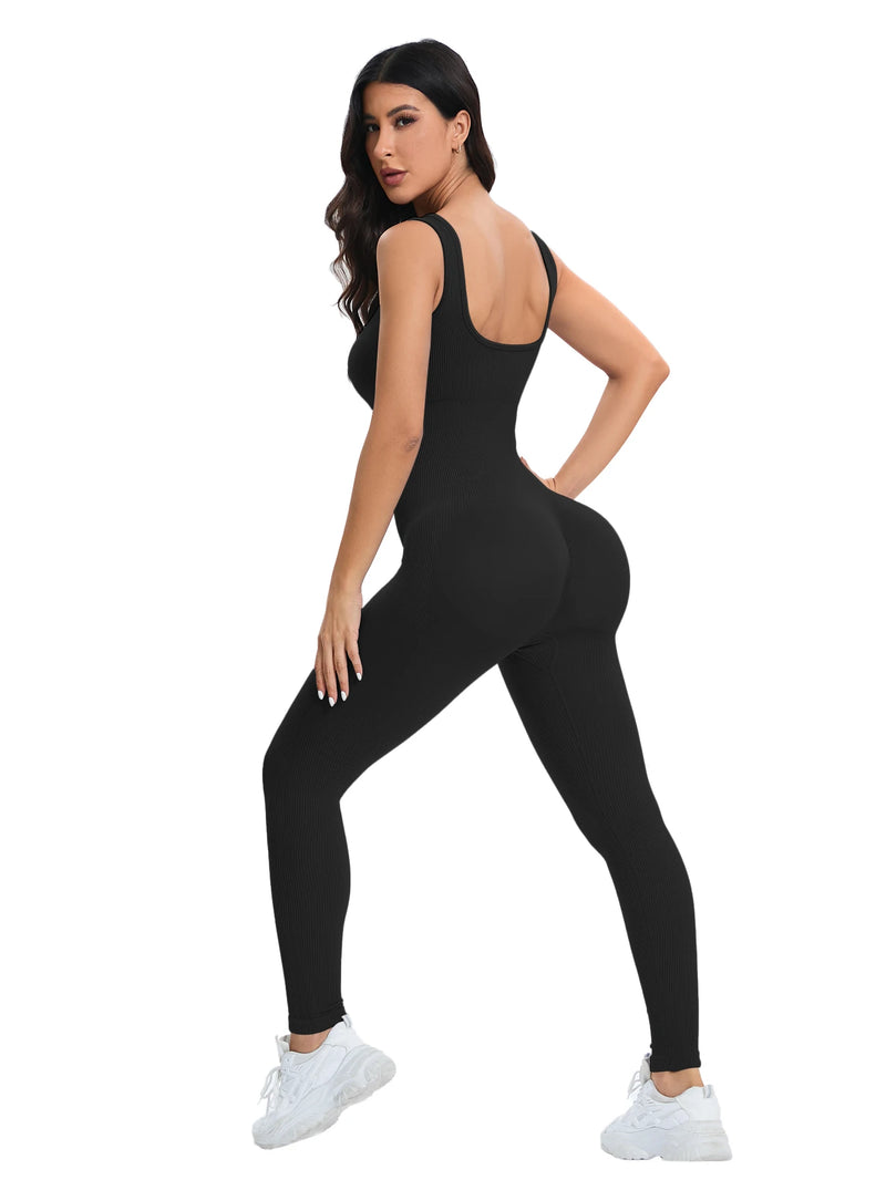 Shapewear Jumpsuits  Square Neck Sleeveless