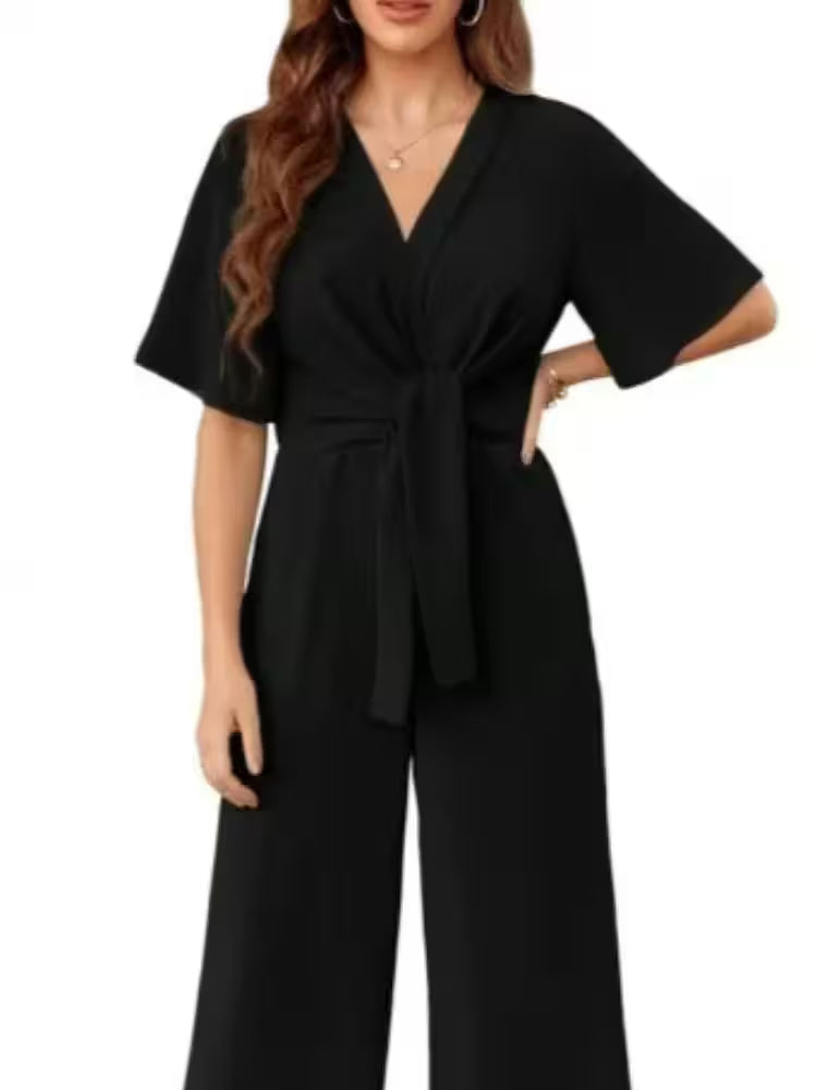 Jumpsuit Casual Solid Color Short Sleeved - Additional View 12
